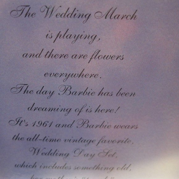 Wedding Day Barbie - Dated 1996 -  Red Head Barbie. - Picture 9 of 10